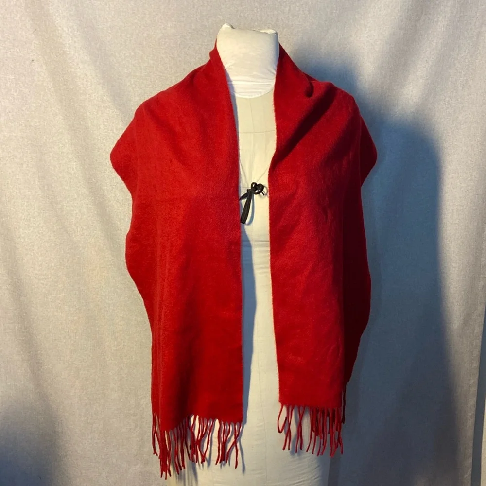 Club Room Solid 100% Cashmere Red Scarf
